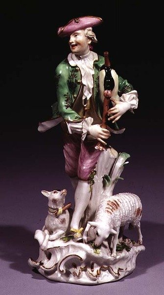 マイセンシェパードとバグパイプ（磁器） 作： Johann Joachim Kaendler