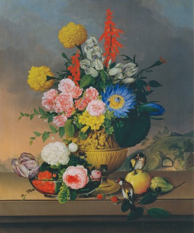 花束のある静物 作： Johann Knapp