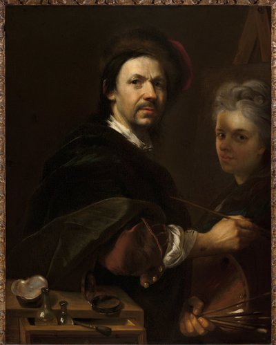 Autoportrait avec sa femme - 妻のいる自画像 - Jan (Johann) Kupecky (Kupetzky) (1667-1740).油彩・キャンバス 作： Johann Kupetzky