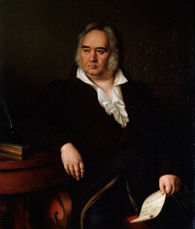 詩人イヴァン・ア・クリロフの肖像、1832 作： Johann Leberecht Eggink