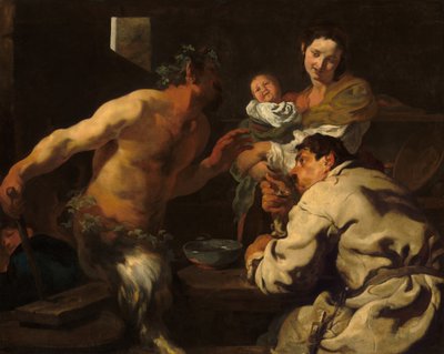 サテュロスと農民」 1623～1626年頃 作： Johann Liss