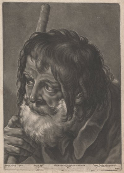 杖を持つ男の肖像 作： Johann Lorenz Haid