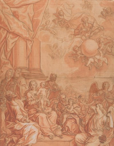 聖母子と聖人・天使、天空の父なる神 18世紀中頃 作： Johann Lorenz Haid