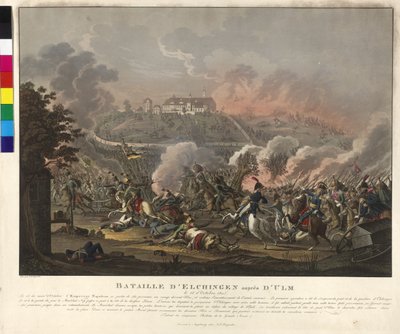 1805年10月14日のエルチンゲンの戦い（エッチング、アクアチント） 作： Johann Lorenz Rugendas