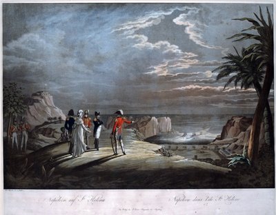 セントヘレナ島のナポレオン・ボナパルト - ルゲンダス（Johann Lorenz, the Younger (1775-1826) ） - アクアチント - 47x58 - 個人蔵 作： Johann Lorenz Rugendas