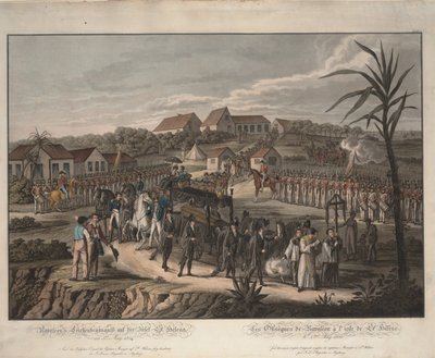1821年、セントヘレナでのナポレオン・ボナパルトの葬列 作： Johann Lorenz Rugendas the Younger