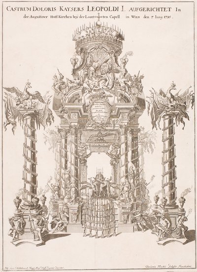 1705年、ウィーンのアウグスティヌス教会にある皇帝レオポルド1世の喪の足場 作： Johann Lucas von Hildebrandt