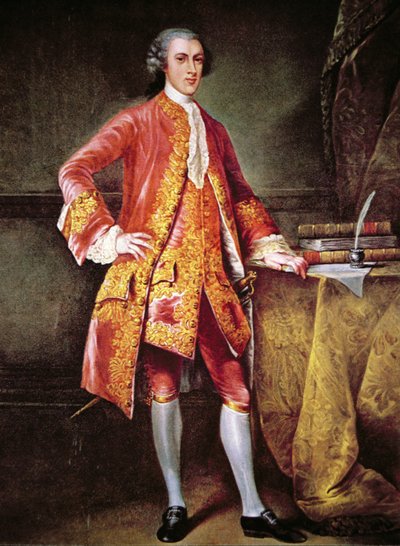 フレデリック・カルバートの肖像（カラーリトグラフ 作： Johann Ludwig (after) Tietz