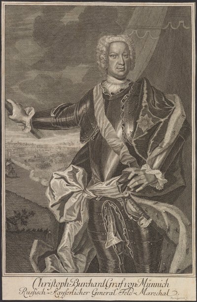 ブルクハルト・クリストフ・フォン・ミュンニッヒ伯爵の肖像 1683-1767年 作： Johann Martin Bernigeroth