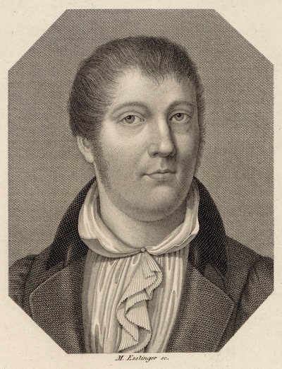 ヴァイオリン奏者で作曲家のルイ・シュポアの肖像、1784～1859年、1820年。 作： Johann Martin Esslinger