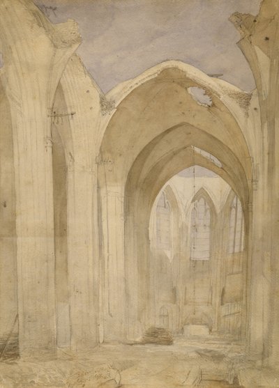 聖ニコラス遺跡、1842年（紙にトイレ） 作： Johann Martin Gensler