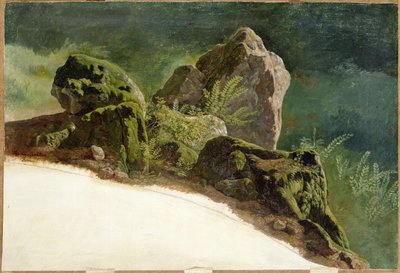 大きな石（カードに油彩） 作： Johann Martin von Rohden