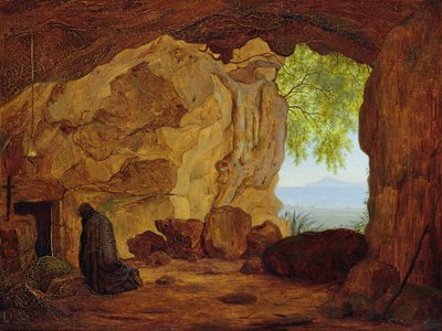 1829年の洞窟での隠者の祈り 作： Johann Martin von Rohden