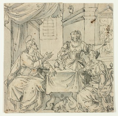マリアとマルタの食卓におけるキリスト 作： Johann Mathias Kager