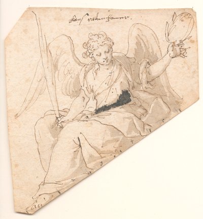ヤシの葉と月桂冠を持つ天使 作： Johann Mathias Kager