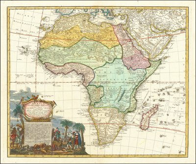 ヨハン・マティアス・ハーゼによる1737年のアフリカ地図 作： ヨハン・マティアスうさぎ