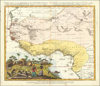 ヨハン・マティアス・ハーゼによる1743年の西アフリカ地図 作： ヨハン・マティアスうさぎ