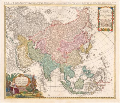ヨハン・マティアス・ハーゼによる1744年のアジア地図 作： ヨハン・マティアスうさぎ