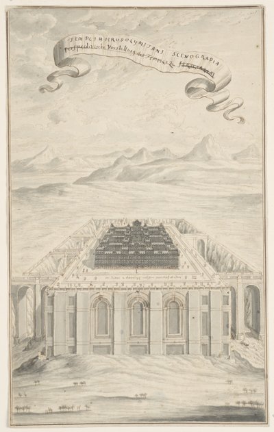 エルサレムの神殿のための習作、プレート 424、Physica Sacra 作： Johann Melchior Füssli