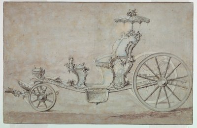 図面、カブリオレのデザイン、1750年以前 作： ヨハン・マイケル・ホッペンハウプトII