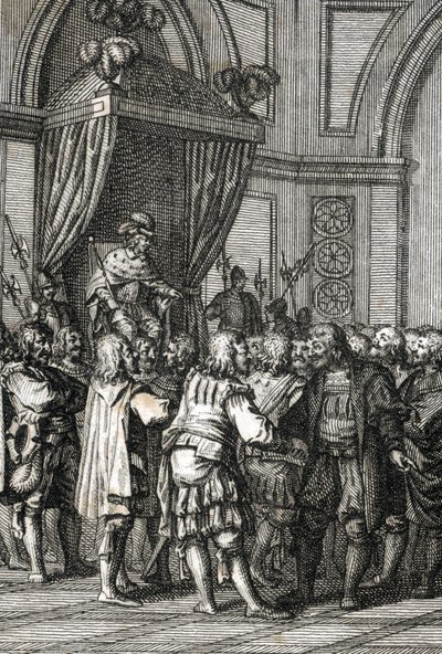 Representação de Guilherme I (ou Guilherme II, Conde da Holanda) (1227-1256) em 1255 (Conde Guilherme II da Holanda Concedendo Privilégios) Gravura de Johann Michael Mettenleiter (1765-1853) 1800 Colecção Particular 作： Johann Michael Mettenleiter