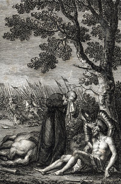 7月2日のゴルハイムの戦いでのナッソーのアドルフの死 作： Johann Michael Mettenleiter