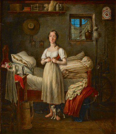 女の子の朝のトイレ 作： Johann Michael Neder