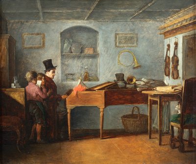 The schoolmaster with the boys sing flat at piano パー Johann Michael Neder 作： Johann Michael Neder