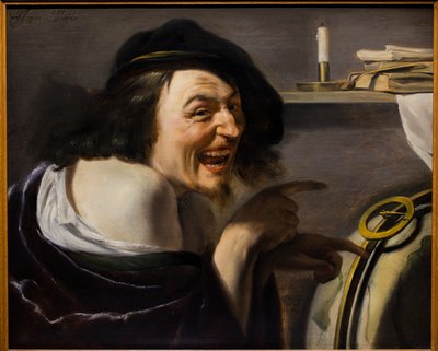 デモクリトス 1620年頃（木に油彩） 作： Johann Moreelse