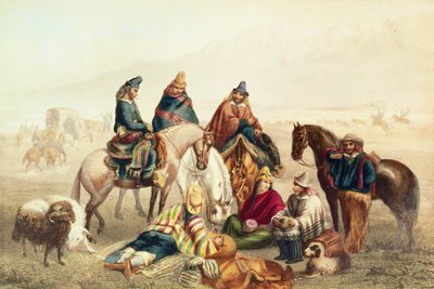 チリの素朴な衣装、クラウディオゲイの「ヒストリアデチリ」のイラスト、レムライン作、1854年 作： Johann Moritz Rugendas