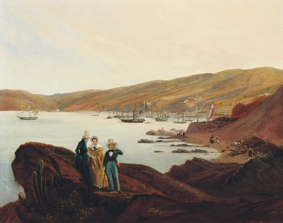 エルメンブリロビーチ、バルパライソ近く、1844 作： Johann Moritz Rugendas
