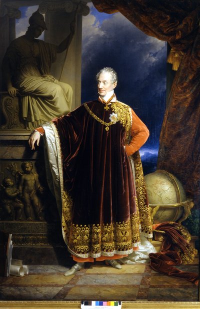 クレメンス（クレメント）・ヴェンツェル・ローター・フォン・メッテルニヒ公爵（1773-1859）の肖像画（J.N.Ender 画 作： Johann Nepomuk Ender