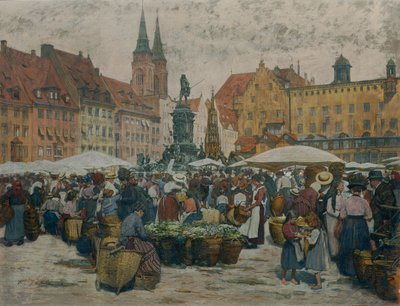 ニュルンベルクの市場 作： Johann Nepomuk Geller