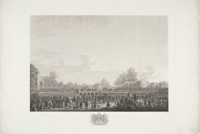 ウィリアム 1 世のブリュッセル到着、1815 年 1815 年のウィレム 1 世のブリュッセルへの到着と就任式、およびカトル ブラとワーテルローの戦いを描いた 12 枚のプレート (シリーズ タイトル) 作： Johann Nepomuk Gibèle