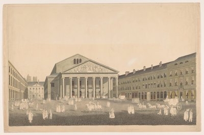 ブリュッセル王立劇場の眺め 作： Johann Nepomuk Gibèle