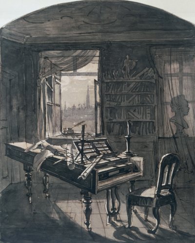 1827年の死時のベートーベンスの間 作： Johann Nepomuk Hoechle
