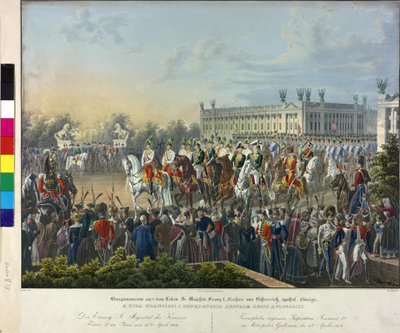 1814年4月15日、フランツ1世のパリ入国 作： Johann Nepomuk Hoechle
