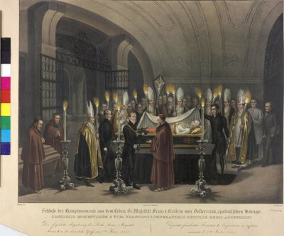 フランツの埋葬 I.1835（リトグラフ） 作： Johann Nepomuk Hoechle