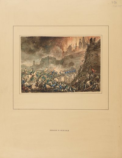 1809年のフランス軍によるシュトゥーベントールでのウィーンの襲撃 作： Johann Nepomuk Höchle