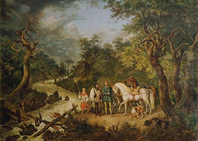ルドルフ・フォン・ハプスブルクと司祭 作： Johann Nepomuk Höchle