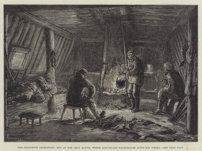 ダネンハウアー中尉が6週間住んでいたジャネット遠征、レナマウスの小屋 作： Johann Nepomuk Schonberg