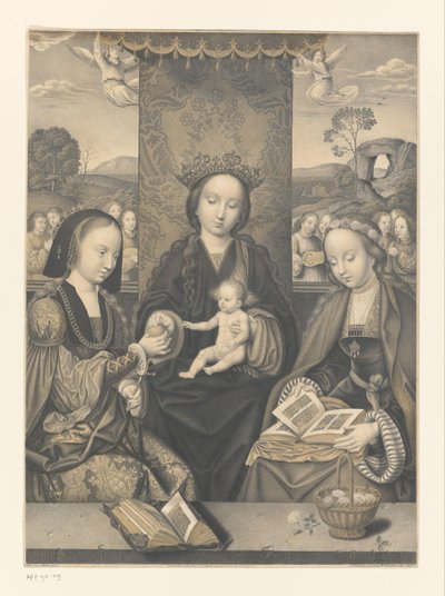 聖母子と二人の女聖人 ボワセレ兄弟のコレクションからの作品（シリーズタイトル） Galerie des Frères Boisseree (シリーズタイトル) 作： Johann Nepomuk Strixner