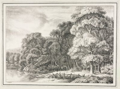 湖のある森の風景 作： Johann Nepomuk Strixner