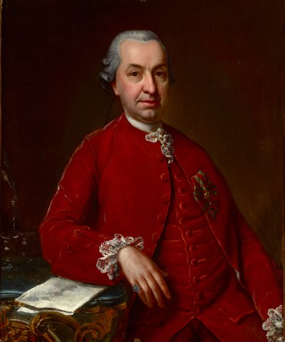 トランシルヴァニア大公国の総督サミュエル・フォン・ブルケンタール男爵 (1721-1803) の肖像画、デラ・クローチェ、ヨハン・ネポムク (1736-1819) 作。 キャンバスに油彩、c。 寸法：93x71cm。 Muzeul National Brukenthal, シビウ 作： Johann Nepomuk della Croce