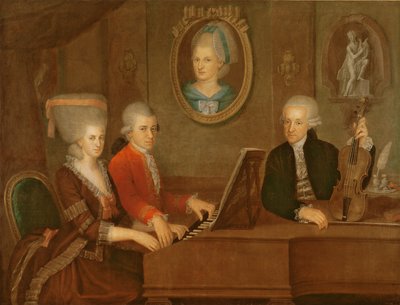 モーツァルト家、1780〜81年 作： Johann Nepomuk della Croce