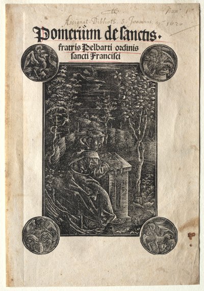 庭で勉強するテメスバールのペルバート、1620年。 作： Johann Otmar