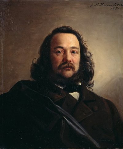 フェルディナンドフライリグラス1810-1876、1851年の肖像。 作： Johann Peter Hasenclever