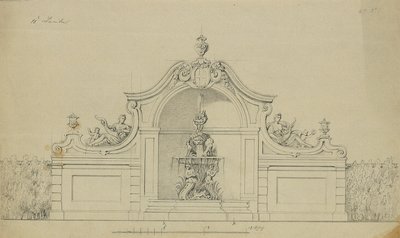 アッパー ベルヴェデーレの桃園の噴水 作： Johann Peter Krafft