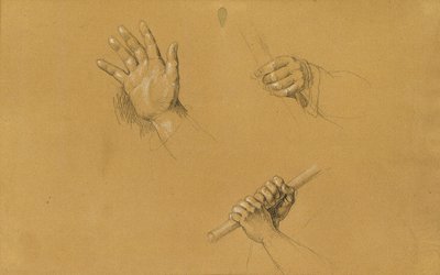 「チロルの自由の戦いのシーン」の手の習作 作： Johann Peter Krafft