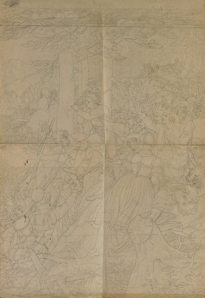 「自由のためのチロル闘争の場面」の等高線図 作： Johann Peter Krafft